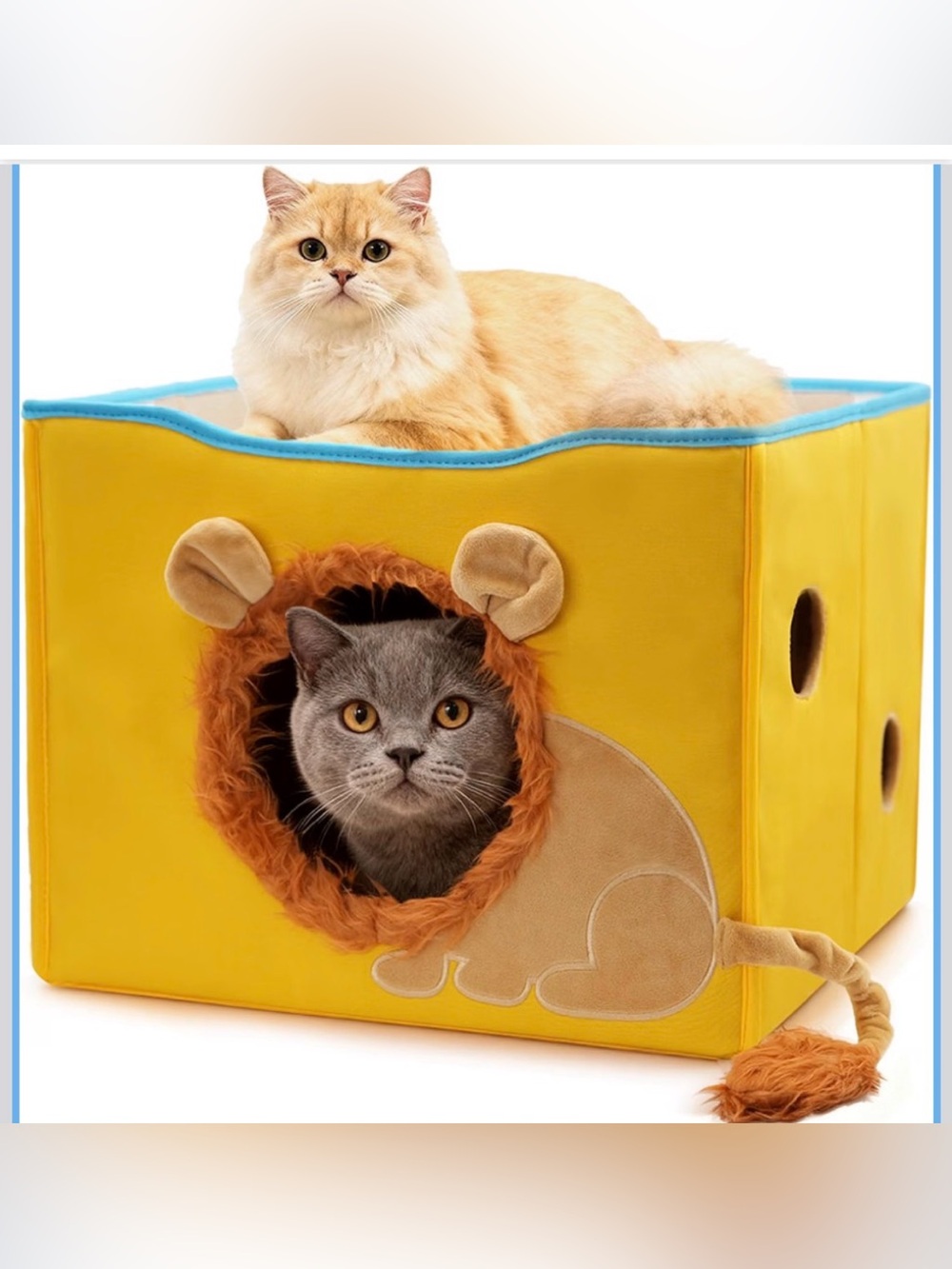 NWT Lion Cat House Cave with Soft Pillow Top